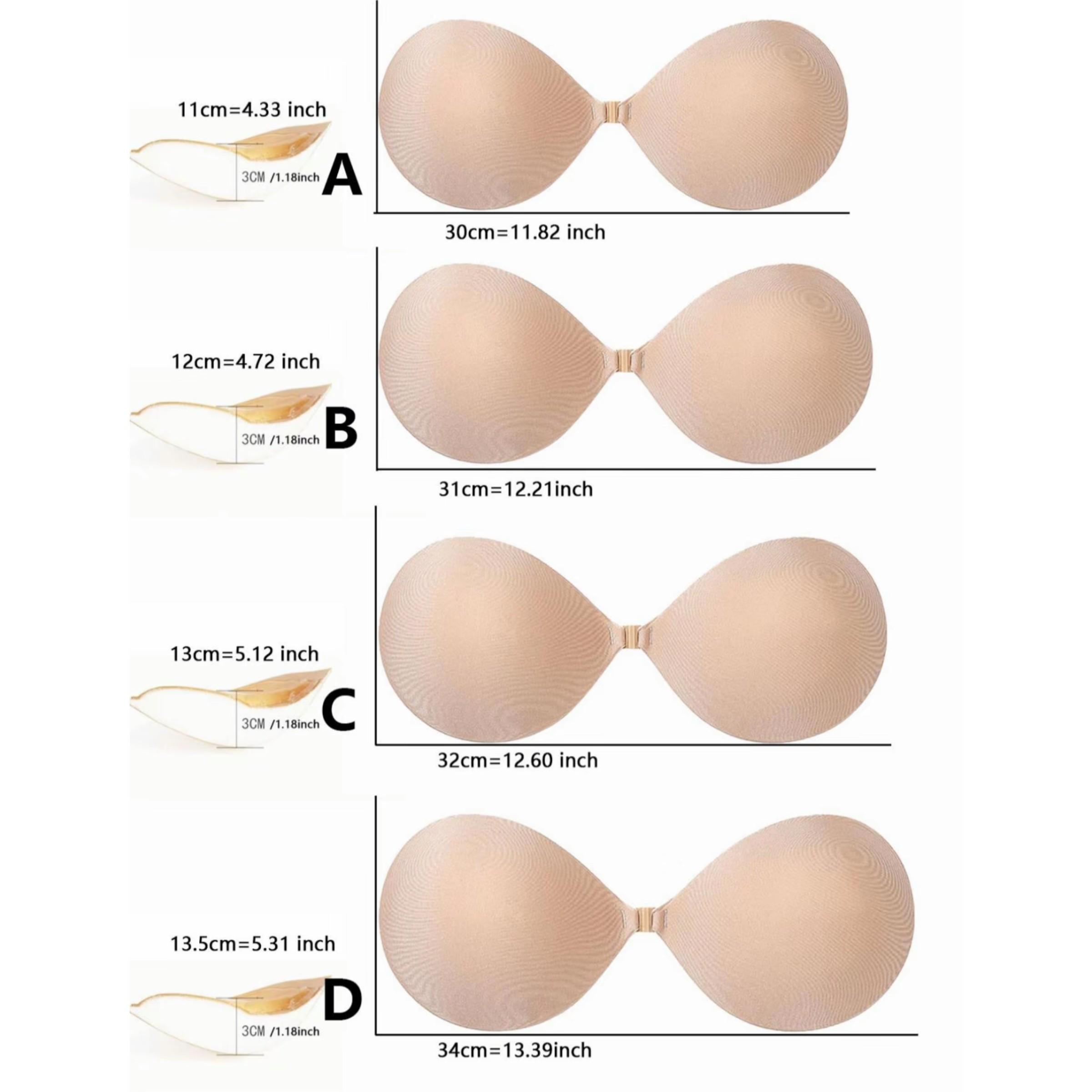 2 Pairs Front Buckle Push Up Invisible Adhesive Bra, Strong Adhesive Anti Slip Gathering Bust Lifter Strapless Nipple Covers Black & Nude For Wedding Party Evening Dress Daily Outfit Front Pushup Non Slip Bra