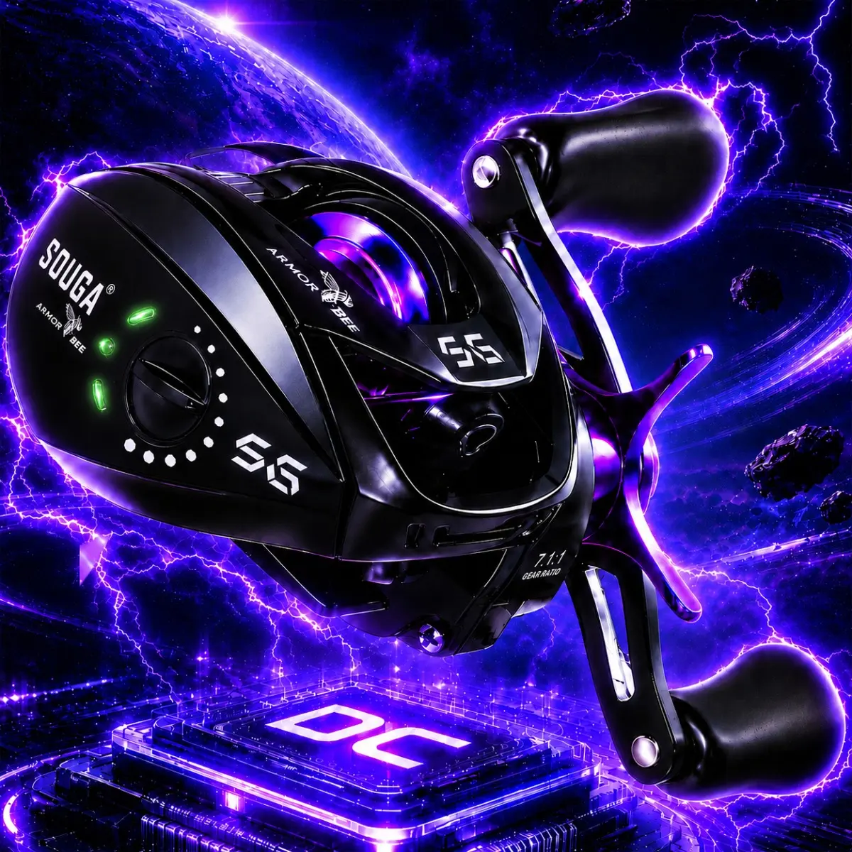 SOUGAYILANG Baitcasting Fishing Reel Ultralight 7.1:1 7.2:1 7.5:1 Gear Ratio DC Baitcaster Reel Smooth and Sensitive,DC Baitcasting  Fishing Reel for Freshwater Saltwater Fishing
