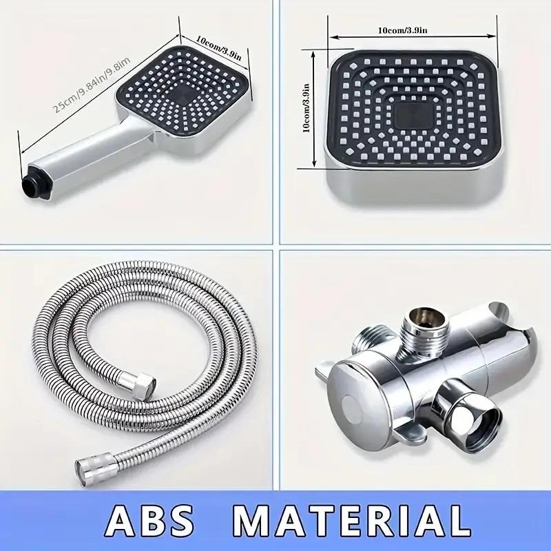 Hotel Spa 3-Way High Pressure Luxury Shower Head Handheld Combo with Water Saving Economy Mode Chrome Finish