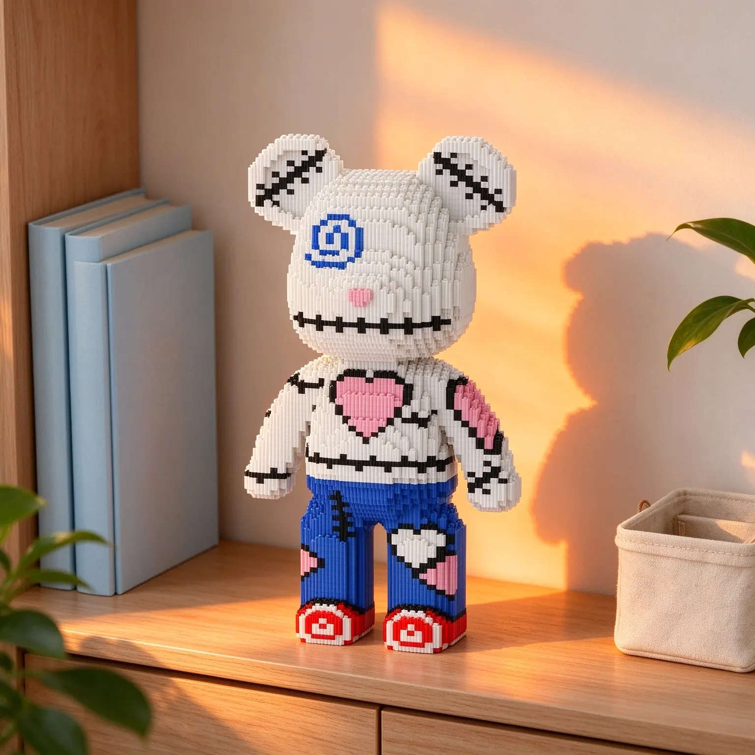 Love Bear 3D Puzzle Building Block Decor, Ideal for Home Office Shelves, Party Decor, Perfect Gift for Holidays, Handcrafted Decoration