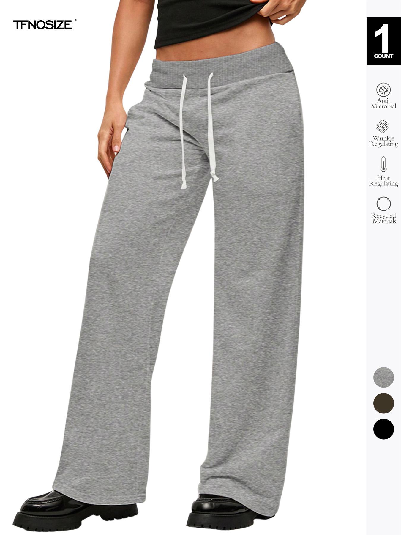 Women Casual Solid Color Loose Fit Low Waist Knitted Sweatpants, Warm Comfort, Cozy Chic, Daily Commute, Stylish & Comfy, Casual Chic Bottoms