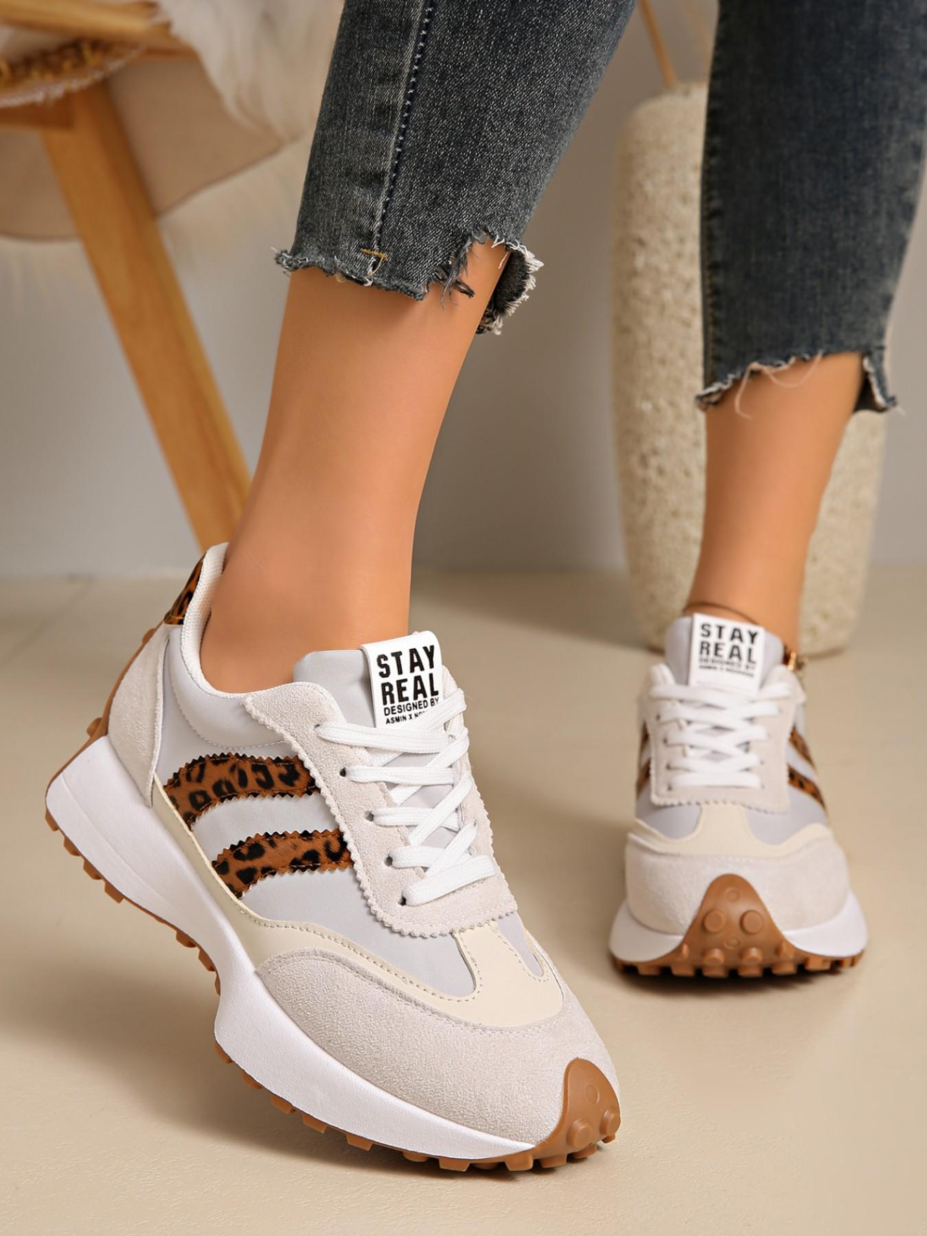 Women's Comfortable Laced Sports Shoes, Lightweight Multifunctional Casual Sneakers, Anti-Slip Rubber Sole, Gift for Friends, Fitness, Running, Hiking, Driving