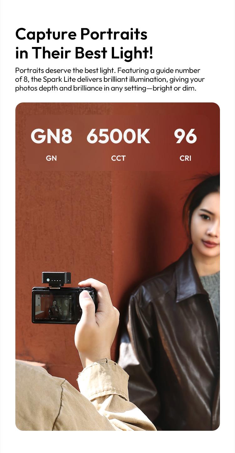 Ulanzi SL01/SL02/SL03 Mini Camera Flash Light SpeedLite GN8 6500K for Canon Sony ZV-1 Nikon Fuji Camera DSLR Vlog Live Outdoor Photography