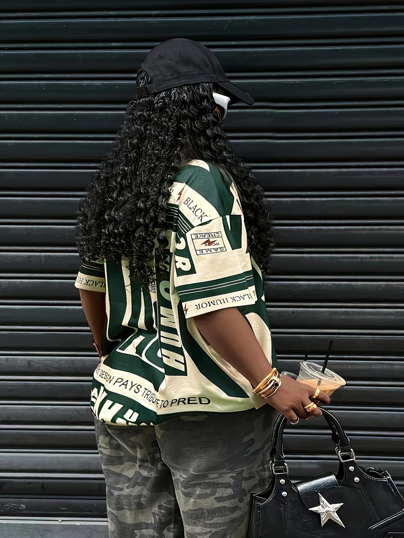 Women's Letter Print Round Neck Fitted Tee, Fashion Casual Crew Neck T-shirt for Daily Holiday Vacation Outdoor Wear, Ladies Clothes for Summer, Top