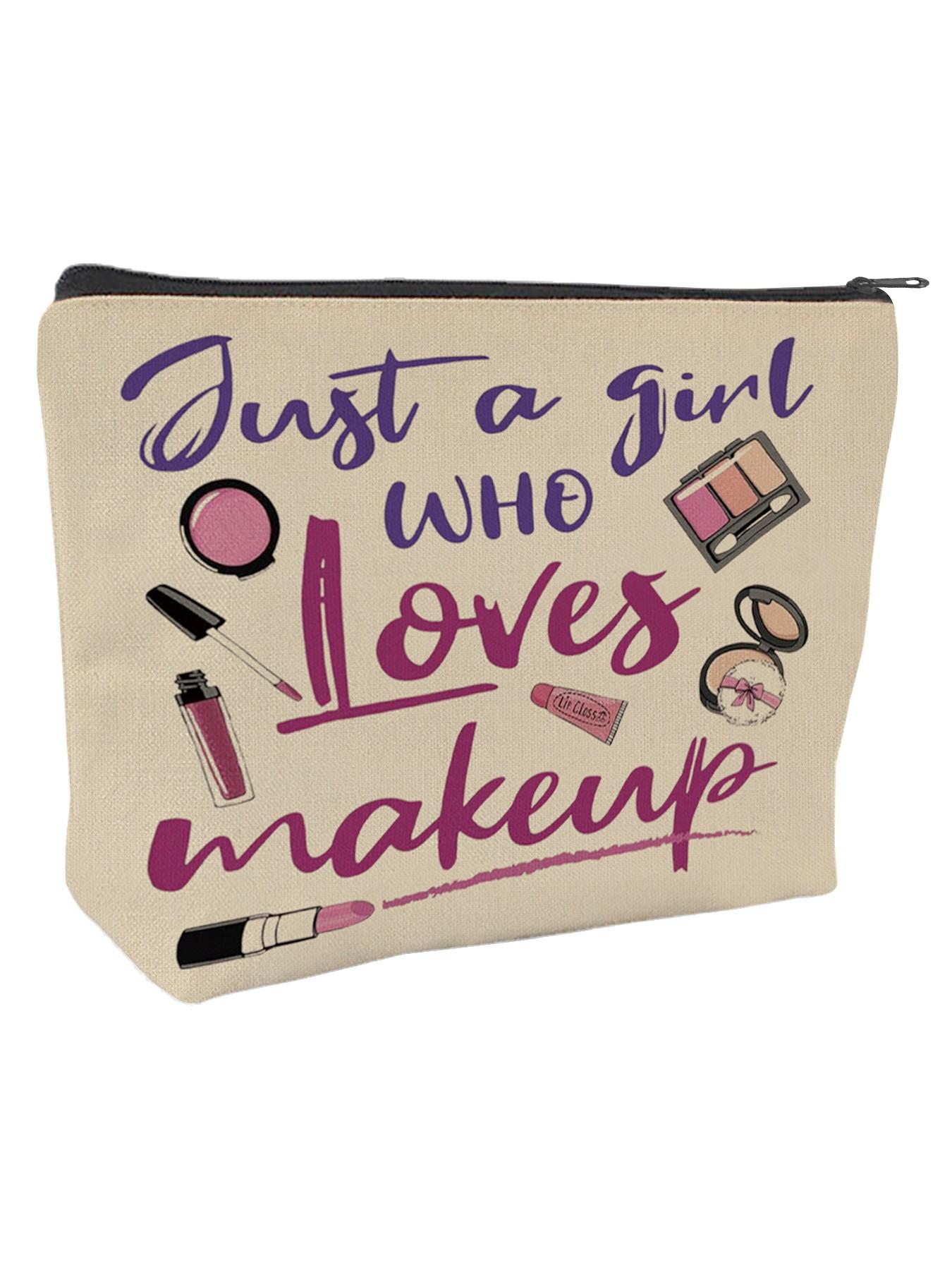 Makeup Bag Organizer for Cosmetics Brushes Beauty Essentials, Ideal Gift for Makeup Lovers, Casual Style All Season Use