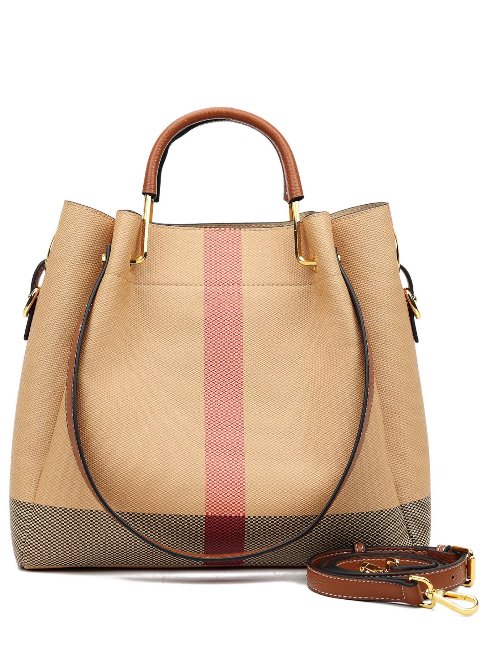 Elegant Zippered Handbag for Women, Fashionable Crossbody Bag, Casual Plaid Work Backpack, Stylish Daily Use Accessory