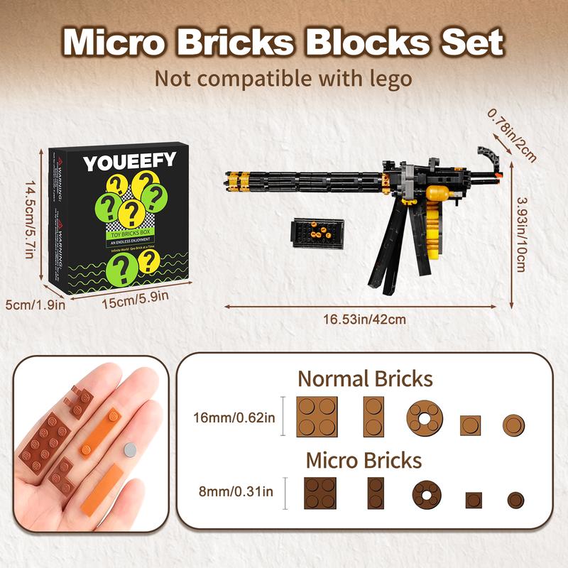 1:3 DIY Building Block Sets - Construction Toys for Kids, Adults & Collectors, Craft Assembling Model Kit with Splicing Bricks for Creative Play