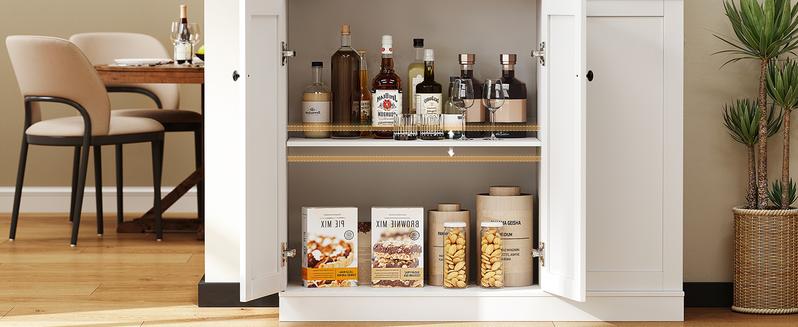 【Valentine's Day gift】ONBRILL 71" Tall Kitchen Pantry Storage Cabinet with Microwave Stand & Door Shelf, Freestanding Kitchen Hutch with 6 Doors and Adjustable Shelves, Modern Food Pantry for Kitchen, Dining Room