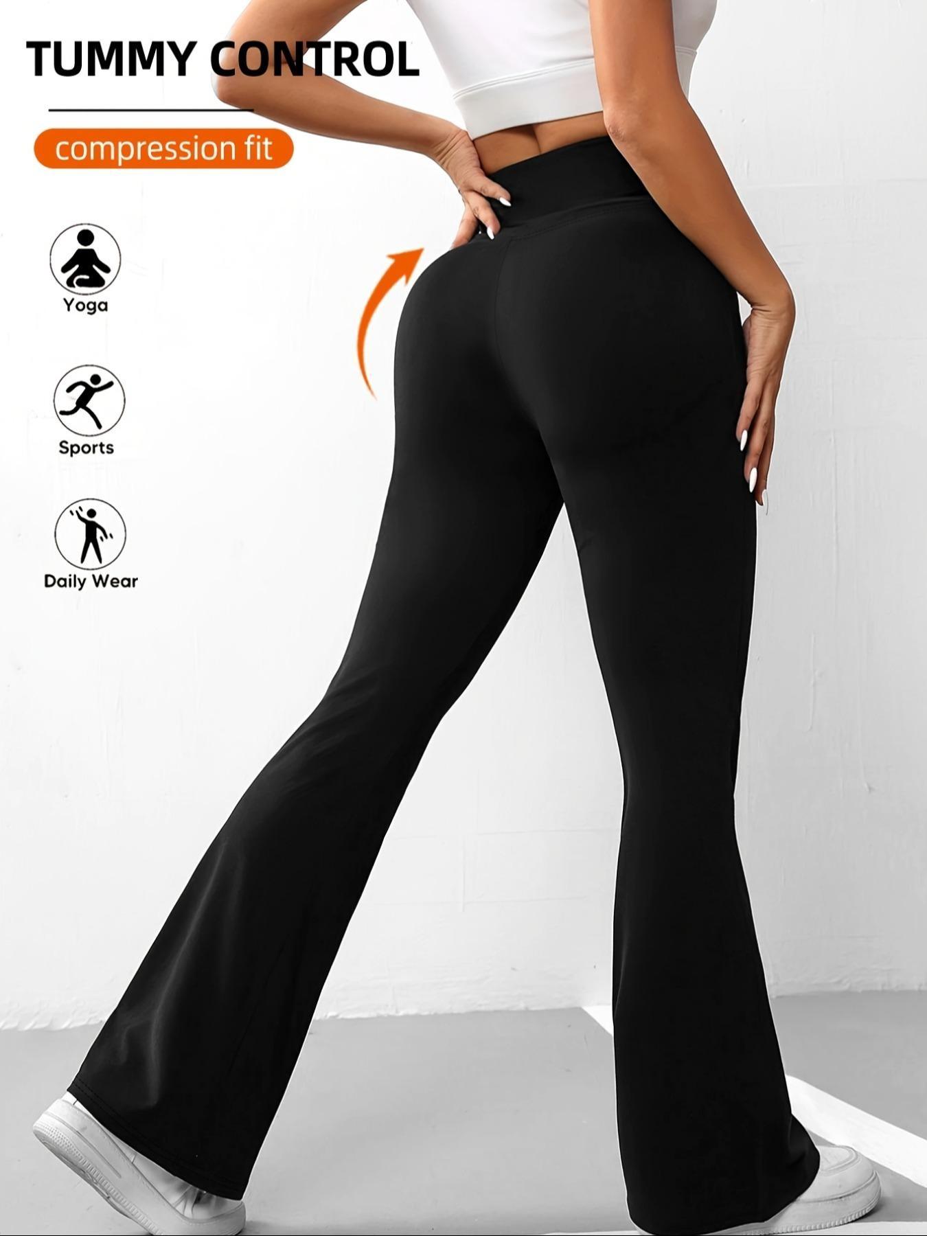 Women's High Waist Flare Leggings, Soft Stretchy Casual Sports Pants, Perfect for Yoga, Fitness, Spring and Summer Daily Outfits Cross Waist Leggings, Casual Sportswear Pants Women's High Waist Flare Leggings, Soft Stretchy Casual Sports Pants, Perfect for Yoga, Fitness, Spring and Summer Daily Outfits Cross Waist Leggings, Casual Sportswear Pants