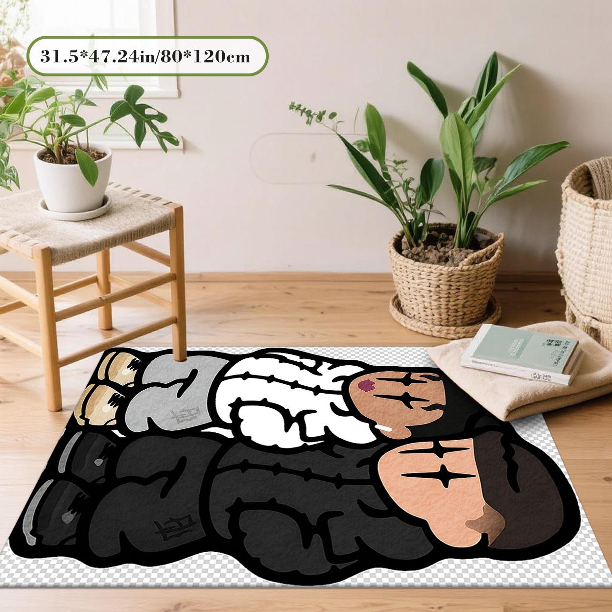 Irregular Printed Rug Velvet soft and comfortable patterned printed carpet, suitable for multiple scenarios, available in various sizes, soft and non-shedding Decorative Rug