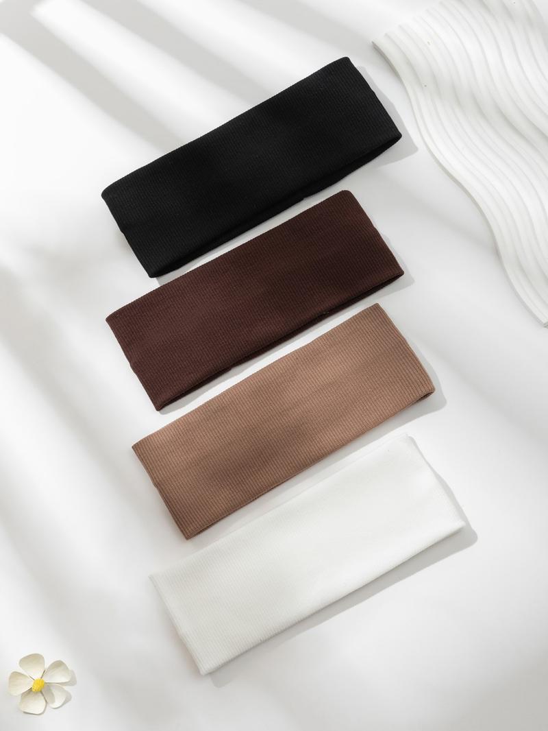 4pcs-Solid-Hair-Band-for-Women-Thin-Workout-Yoga-Running-Sports-Elastic-Hair-Bands-for-Short-Hair-Soft-Hair-wrap-Hair-Accessories-for-Women-Solid-Colors-For-back-to-school-Elastic Headband