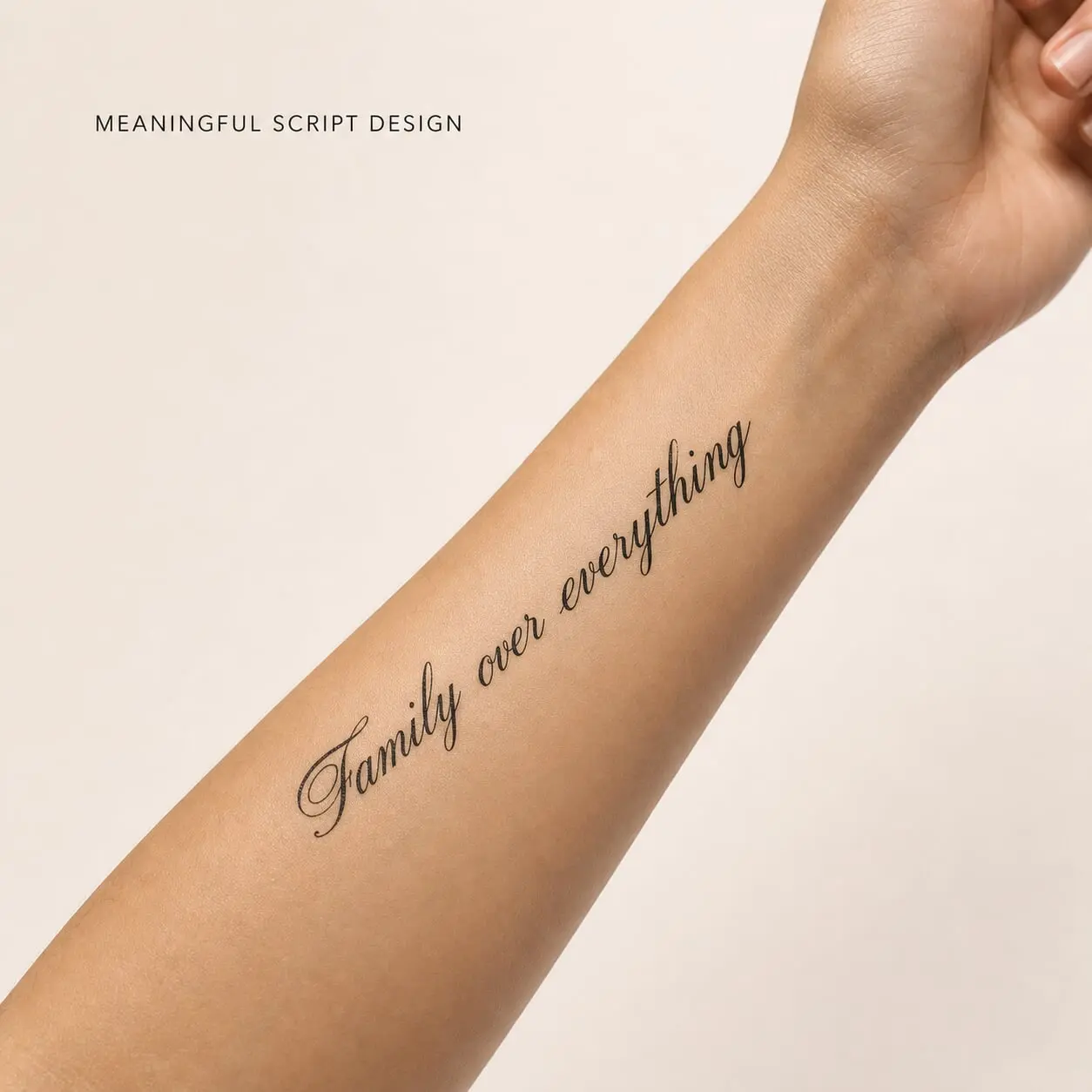 Cursive Quote Text Temporary Tattoos, Motivational Vertical Script Letter Fake Body Stickers, Waterproof Inspirational Words Temporary Tattoos for Men Women, 4 Sheets