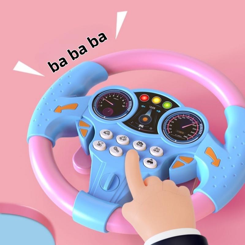 Simulated Driving Controller, Portable Simulated Driving Steering Wheel Copilot Play Toy, Children's Educational Sounding Toy, Small Steering Wheel Toy Gift, Funny Interactive Driving Wheel with Music Steering Wheel Toy Driving Games