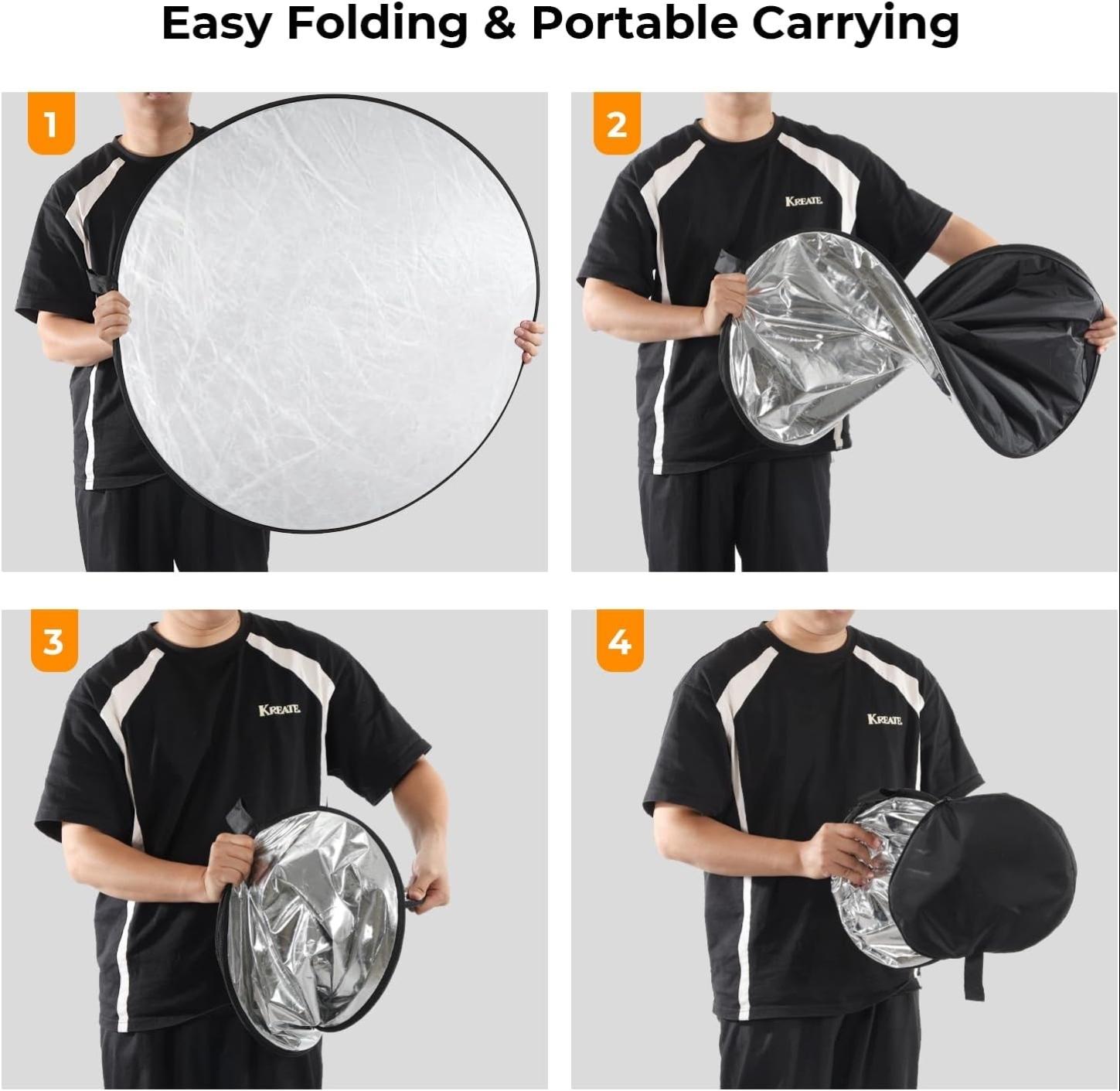 5-in-1 Reflector, 30cm/60cm/80cm, Beauty Soft Light Board Photography Reflector, Portable Fable Softbox, For Photography, Suitable for Studio Use