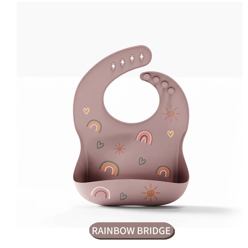 Children Silicone Bib Waterproof Anti-Stain Easy Clean Suitable for Boys Girls, Baby Feeding Apron, 1 Piece Pack