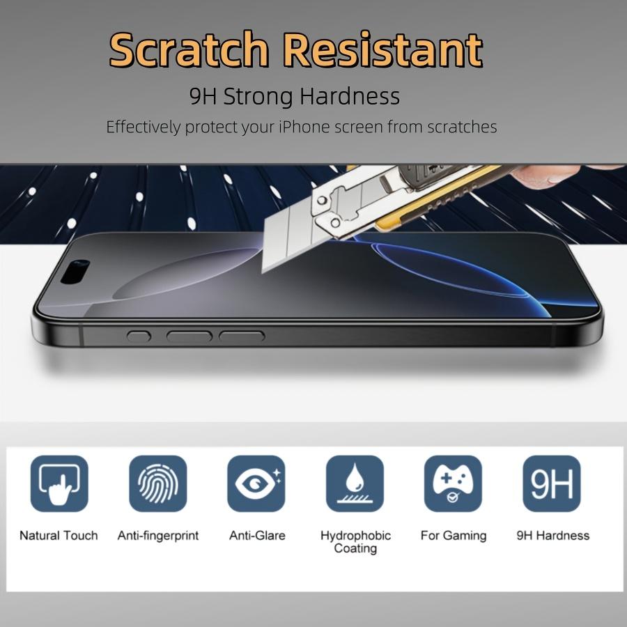 2 Pcs Matte Privacy Tempered Glass Screen Protectors Compatible With IPhone 17 16ProMax/15/14/13/12/11/XR/X/XS, Anti-Fingerprint, Anti-Scratch