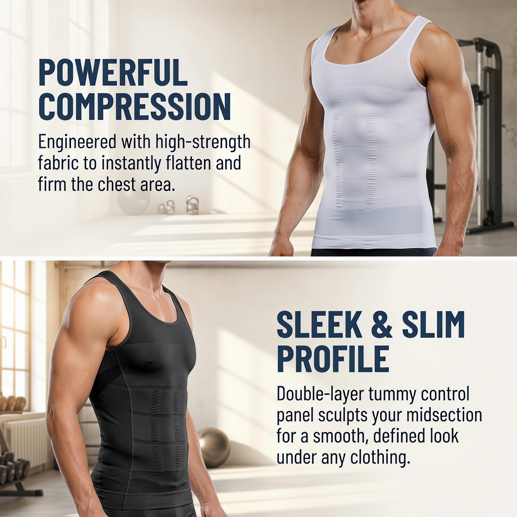 Men BodyShaper Vest Gynecomastia Compression Shirts Tummy Control Shapewear Moobs Undershirt Body Shaper