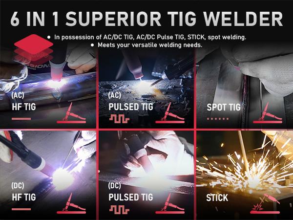 YESWELDER TIG-200P-ACDC-PRO Hybrid AC/DC Aluminum TIG Welder 200Amp | AC TIG/DC TIG/Mix TIG/Spot TIG/Pulsed TIG/Stick | HF Start 110/220V Dual Volts Welding Machine with Pulse YESWELDER TIG-200P-ACDC-PRO Hybrid AC/DC Aluminum TIG Welder 200Amp | AC TIG/DC TIG/Mix TIG/Spot TIG/Pulsed TIG/Stick | HF Start 110/220V Dual Volts Welding Machine with Pulse