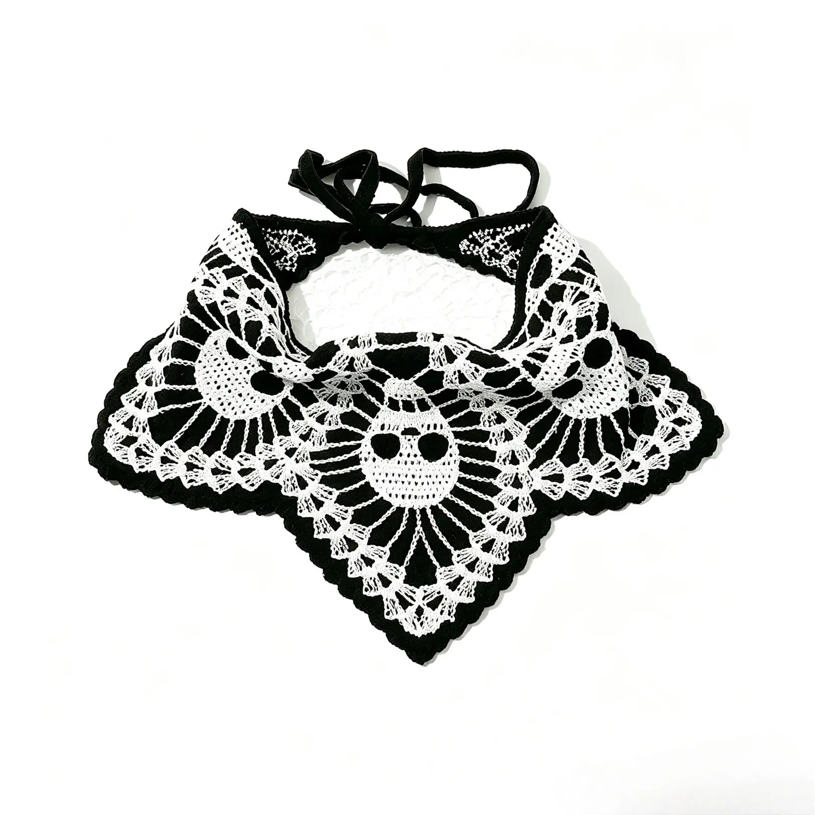 Halloween Themed Skull Embroidery Crochet Hair Band, Headband, Cute Scary Hair Band for Women & Girls, Fashion Hair Accessories for Party, Daily Clothing Decor, Holiday, Boho