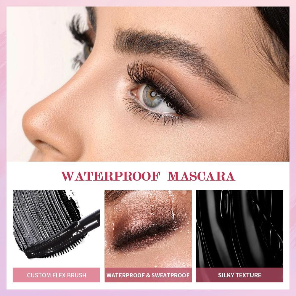 Lengthening Volumizing Mascara, Lightweight Makes Eyelashes Thicker, Enhances, Waterproof Long-Lasting, Black & Brown, Gift for Makeup Lover