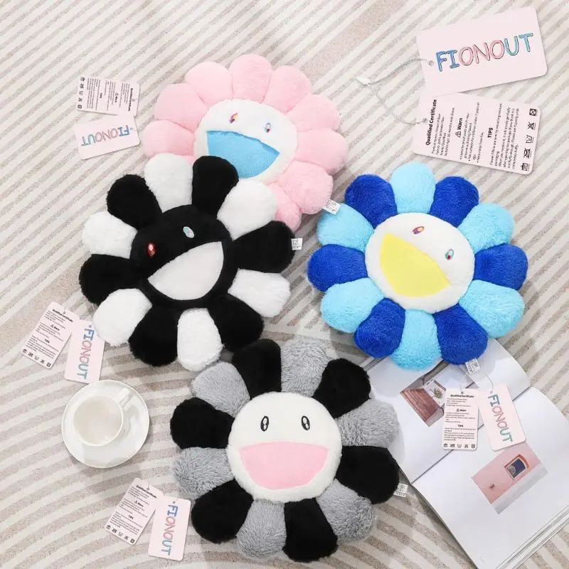 Cozy Sunflower Plush Cushion Creative Smile Rainbow Sunflower Cushion Sofa Decorative Pillow Bedroom Back Plush Accessories Gift