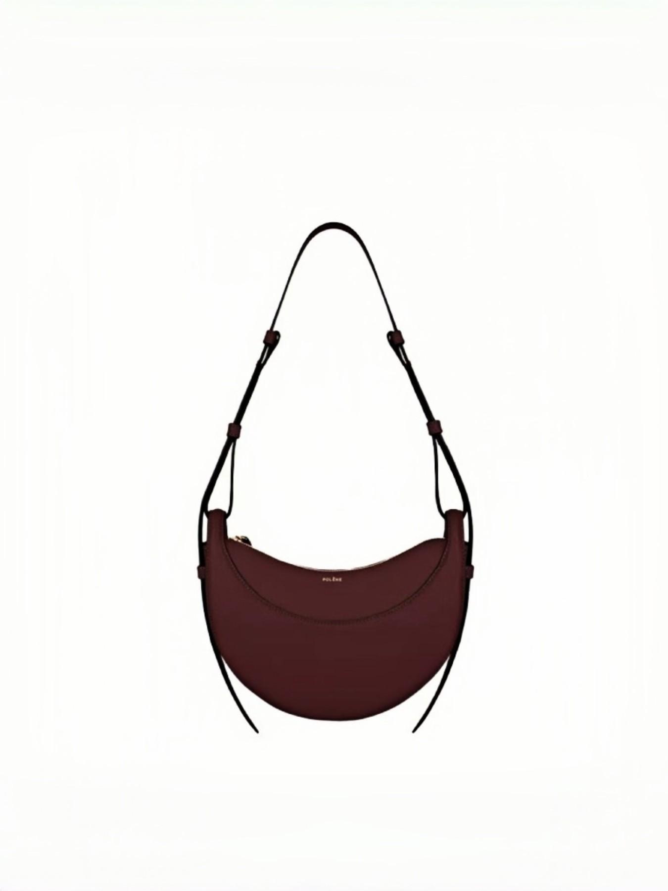 Style Unique Design Half Circle Bag, Minimalist Crescent Saddle Bag, Soft Leather Texture, Crossbody or Underarm, Women's Bag