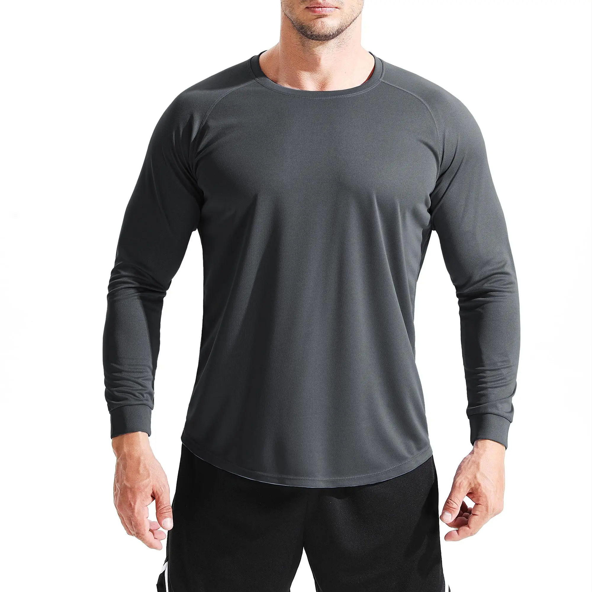 NELEUS 3-Pack Male Fitted Snug Compression Tees, Quick Dry Active Sports T-Shirts with Curved Hem for Summer Gym Workouts