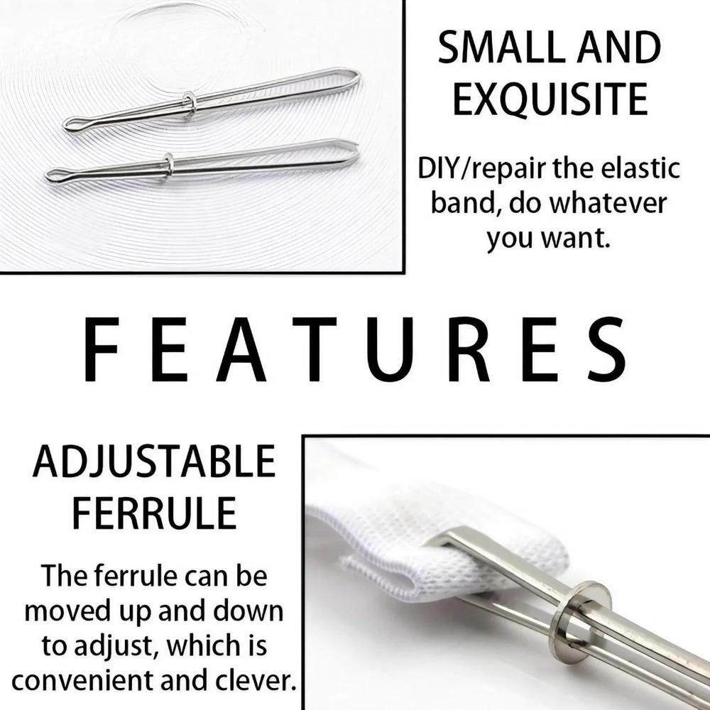 Portable Sewing Tools Set: Sewing Supplies Crafts, elastic String Threader Kit, Steel Diy wire Loop Puller with Anti-Slip Handle, multi-Functional Cord Guiding Device, Precision Threading Tweezers for Crafting and Repair