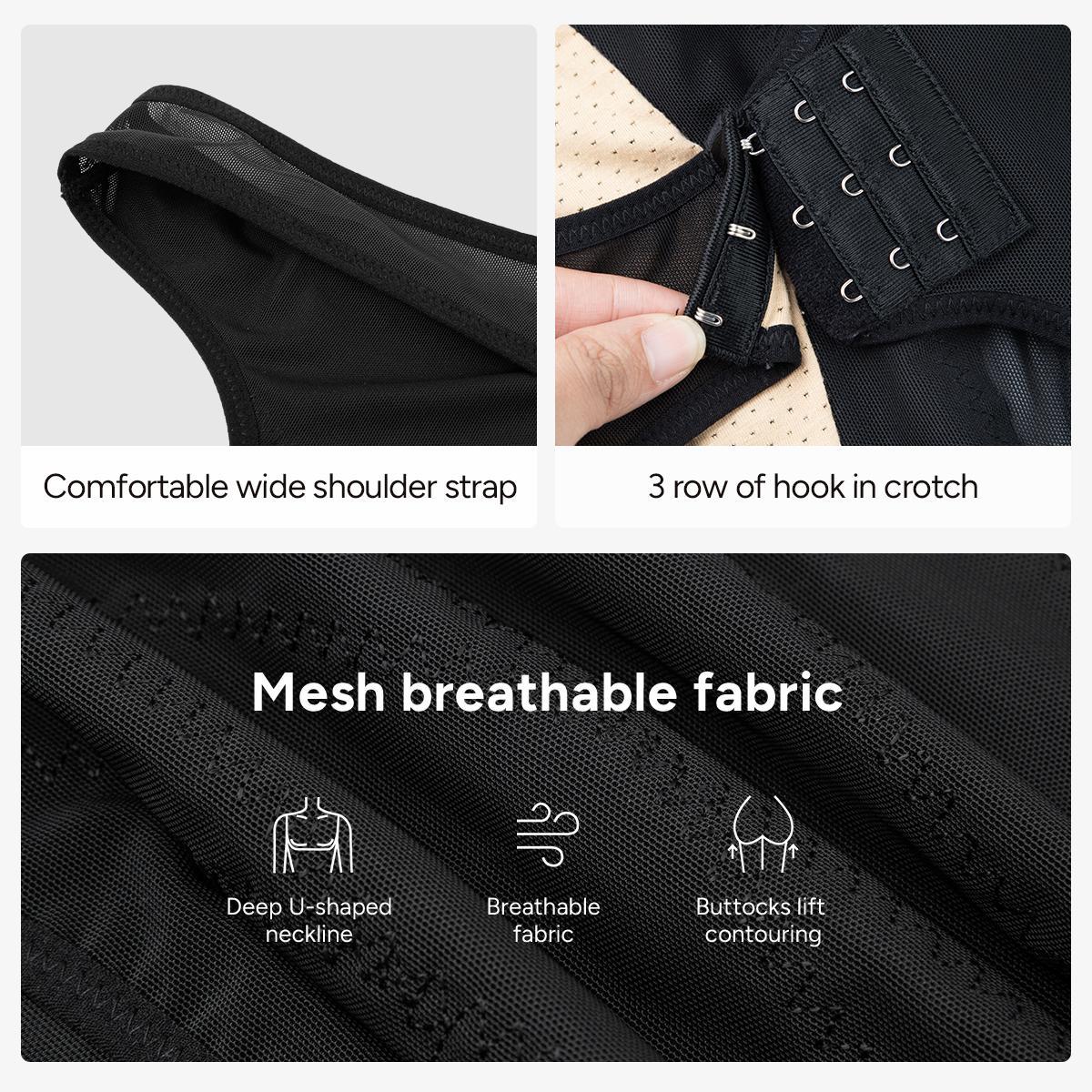 Nebility Women's Clothing Mesh Breathable Basic Faja Shapewear Minimalist Comfort Sleeveless Tops High Waist Compression Womenswear Brown Body Shapewear Shapewear Garment Sexy High Waist Shapewear Lady