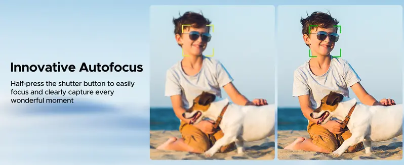 Product Introduction of Digital Camera Autofocus 50MP Vlogging Camera with 32GBSD Card 16x Digital Zoom Compact Camera, 2.8-inch Screen, Fill-in Light, Anti-Shake 6