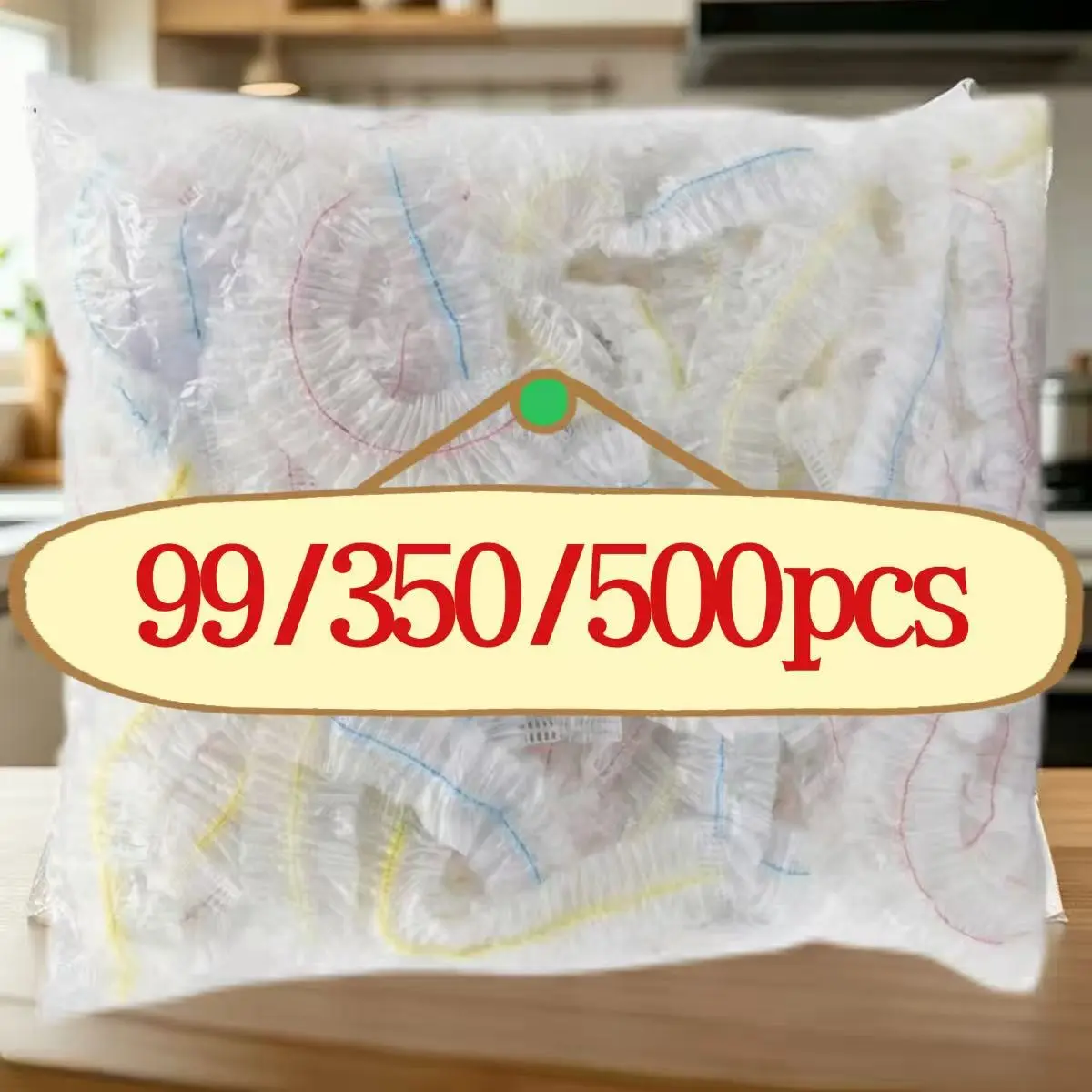 99/350/500 Disposable Food-Grade Cling Wrap and Multi-Function Food Cover Sets, Elastic and Durable Covers for Leftover Storage, Refrigerator and Table Dustproof, Large Capacity, Easy-To-Use No-Tear Film for Home Kitchen