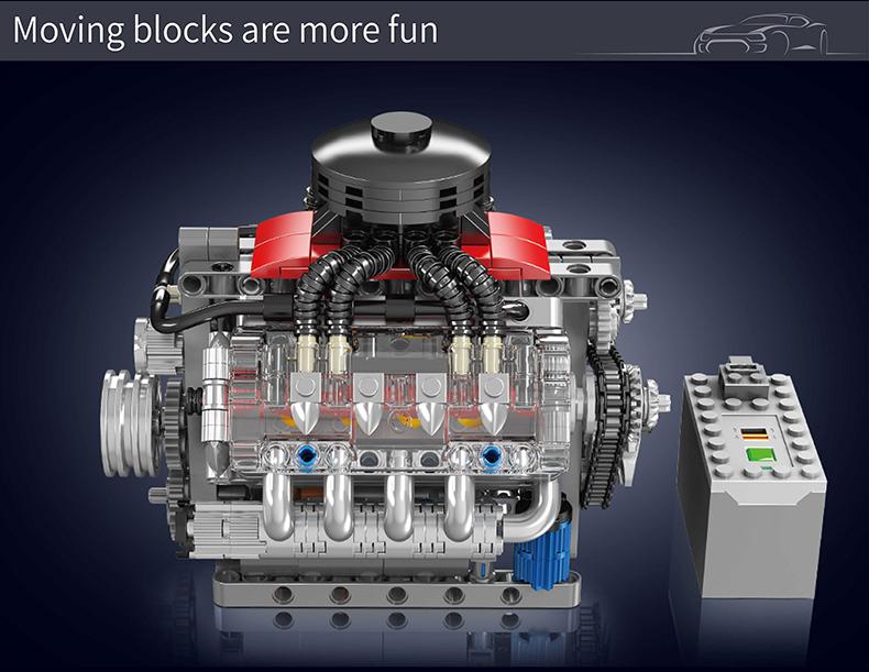 TikTokShopBlackFriday Mould King 10171 LSX454 V8 Engine Motor Building Blocks Set 487 Pieces STEM Build Your Own Engine Model Mini Kit for Kids & Adults Fathers Day Gift TikTokShopBlackFriday Mould King 10171 LSX454 V8 Engine Motor Building Blocks Set 487 Pieces STEM Build Your Own Engine Model Mini Kit for Kids & Adults Fathers Day Gift