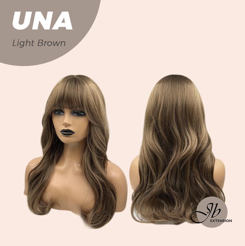 JBEXTENSION 22 Inches Cold Brown Wave With Bangs Wig UNA