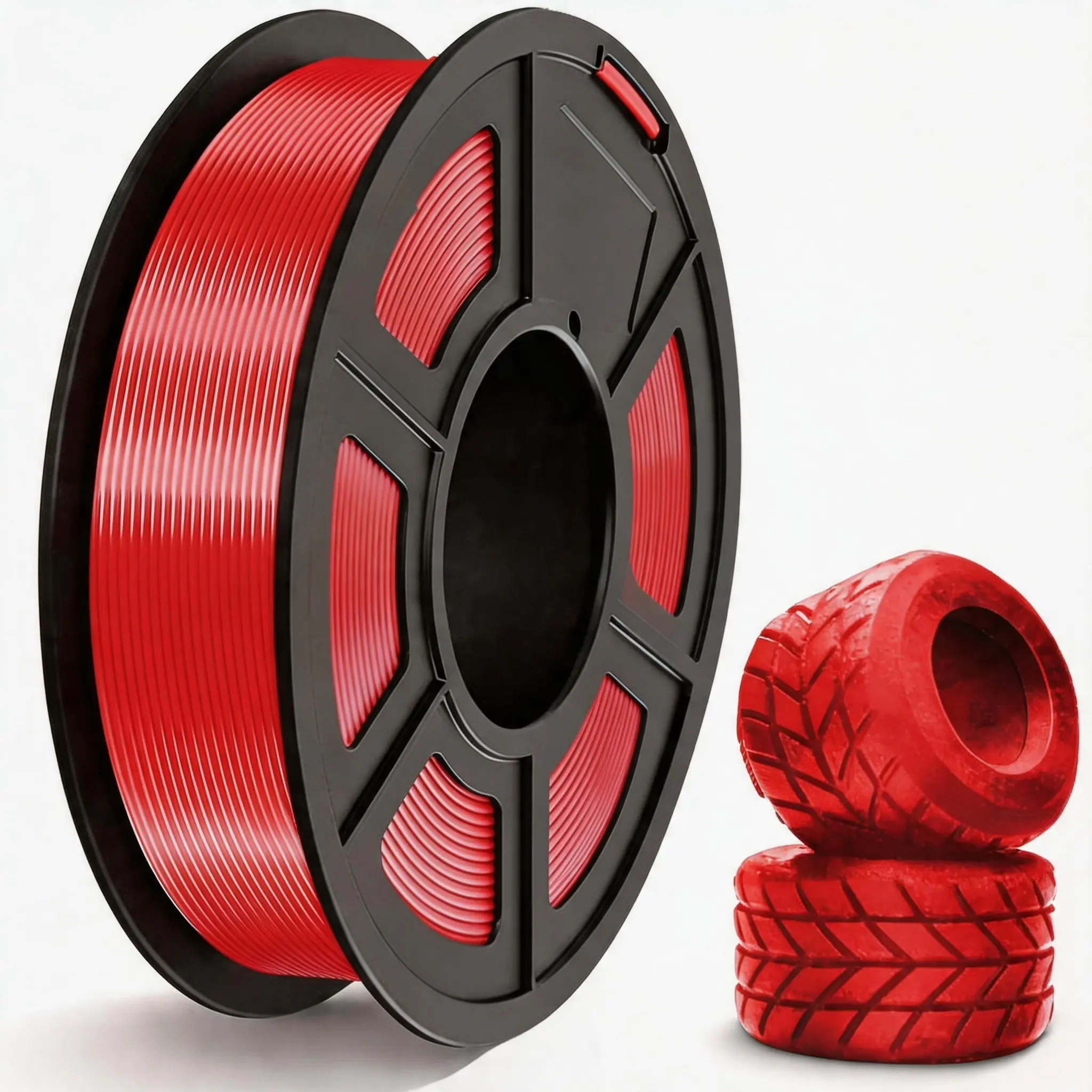 Tpu Filament 1.75mm, 250g Spool, Dimensional Accuracy ±0.03mm, Shore 95a High Elasticity, Suitable for Most Fdm Printers