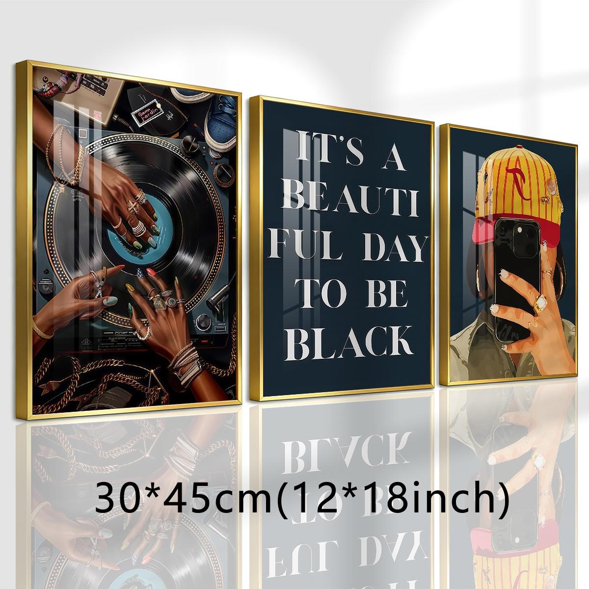 3 Counts Aluminum Alloy Framed Painting, Retro Vinyl Record And Modern Portrait Art Pictures, Home Decoration For Living Room, Bedroom, Office, Restaurant, Hallway Wall Decor, Odorless Print Artwork, Luxury Perfect Gift For Friends And Family