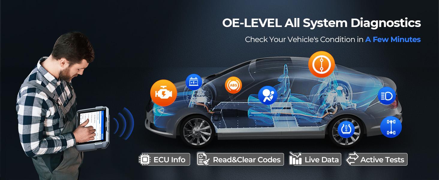 TOPDON Car Diagnostic Tool ArtiDiag900 Lite with BiDirectional Scan, FCA Gateway and CAN-FD, Full Systems Diagnosis with 8+ Reset Services, Wireless Bluetooth OBD2 scanner, AutoVIN, 2-Year Free Update