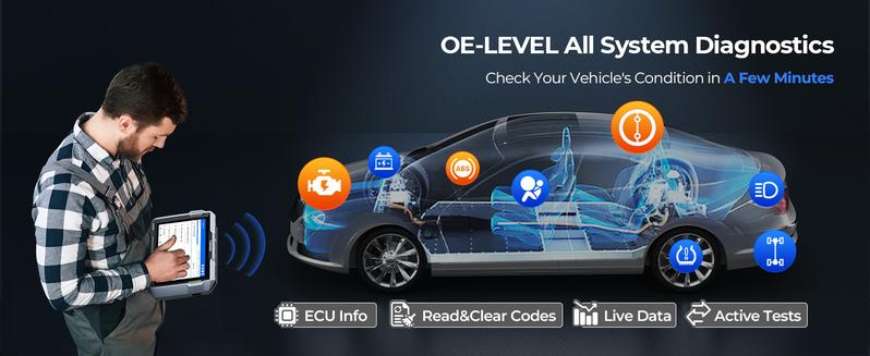 TOPDON Car Diagnostic Tool ArtiDiag900 Lite with BiDirectional Scan, FCA Gateway and CAN-FD, Full Systems Diagnosis with 8+ Reset Services, Wireless Bluetooth OBD2 scanner, AutoVIN, 2-Year Free Update