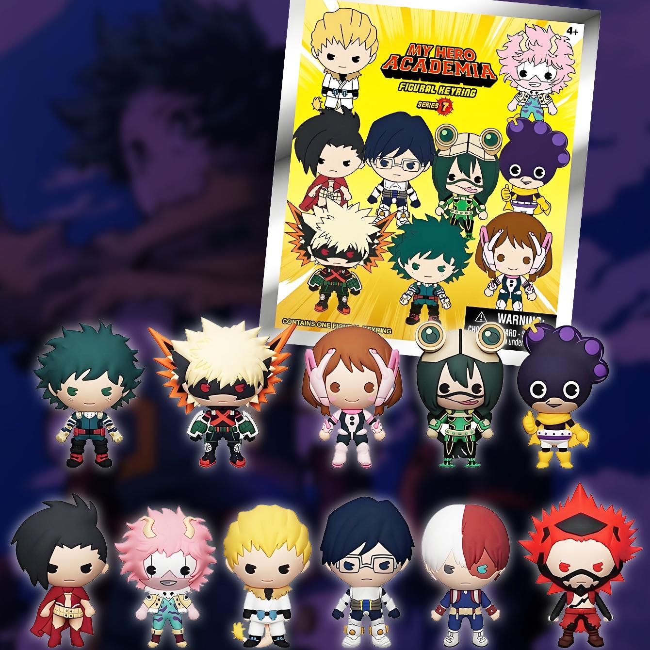 1PC MY HERO ACADEMIA Officially Licensed 3D Anime Character Series Mystery Bulk Bag Clip Keychain Keyring Random One Katsuki and Bakugo or Other Characters Anniversary Birthday Gifts