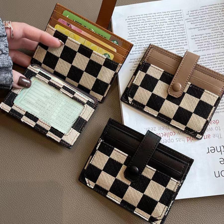 Women's Fashion Colorblock Plaid Short Wallet - Casual Canvas & PU Leather Zipper Card Holder With Snap Closure Leather Lining And Edging | Hand Or Dry Clean Only Card Covers Wallet For Cards Card Holder For Women