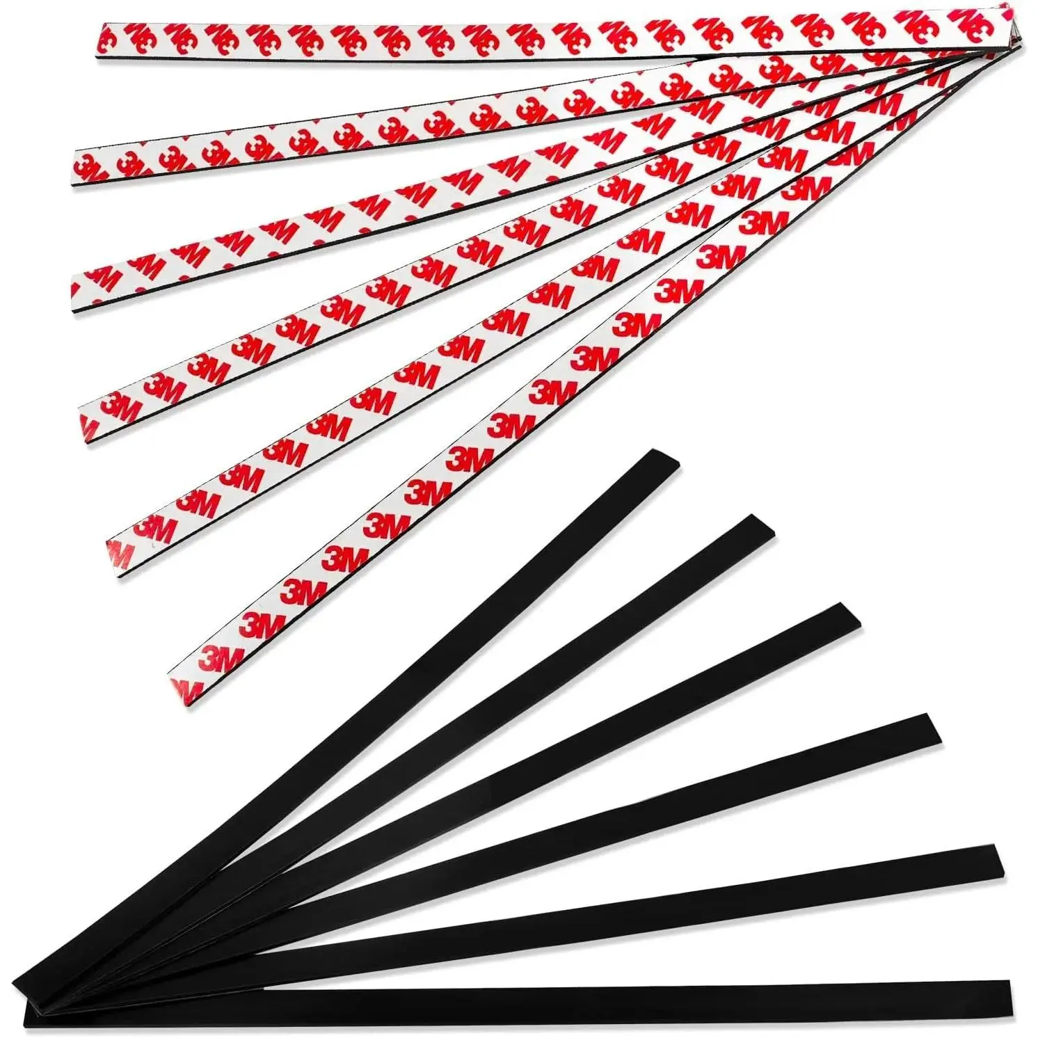 Magnetic Strips with Strong Adhesive Backing (12 Pack, 12" x 0.5") Flexible Magnetic Tape Heavy Duty, Flat Rubber Magnet Tape Strip for DIY Crafts, Art Projects, Photo, Tool Storage