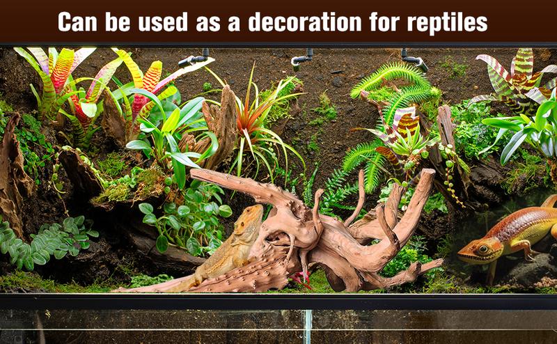 Natural Driftwood for Aquarium Decor, 3-Piece 7''-11'' Large Driftwood for Decorations on Fish Tank, Reptiles Bearded Dragon Accessories or Air Plants (Spiderwood （6-10 inch Pack of 5）)