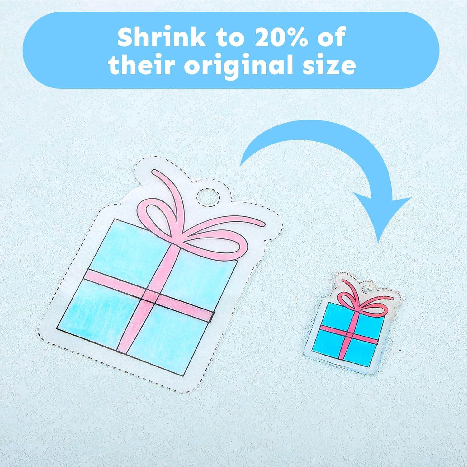 184pcs/200pcs Shrink Plastic Sheet Kit with Shrink Paper Keychain Set, 176pcs Keychains and Open Iron Rings, Handmade Keychain, Christmas Gift