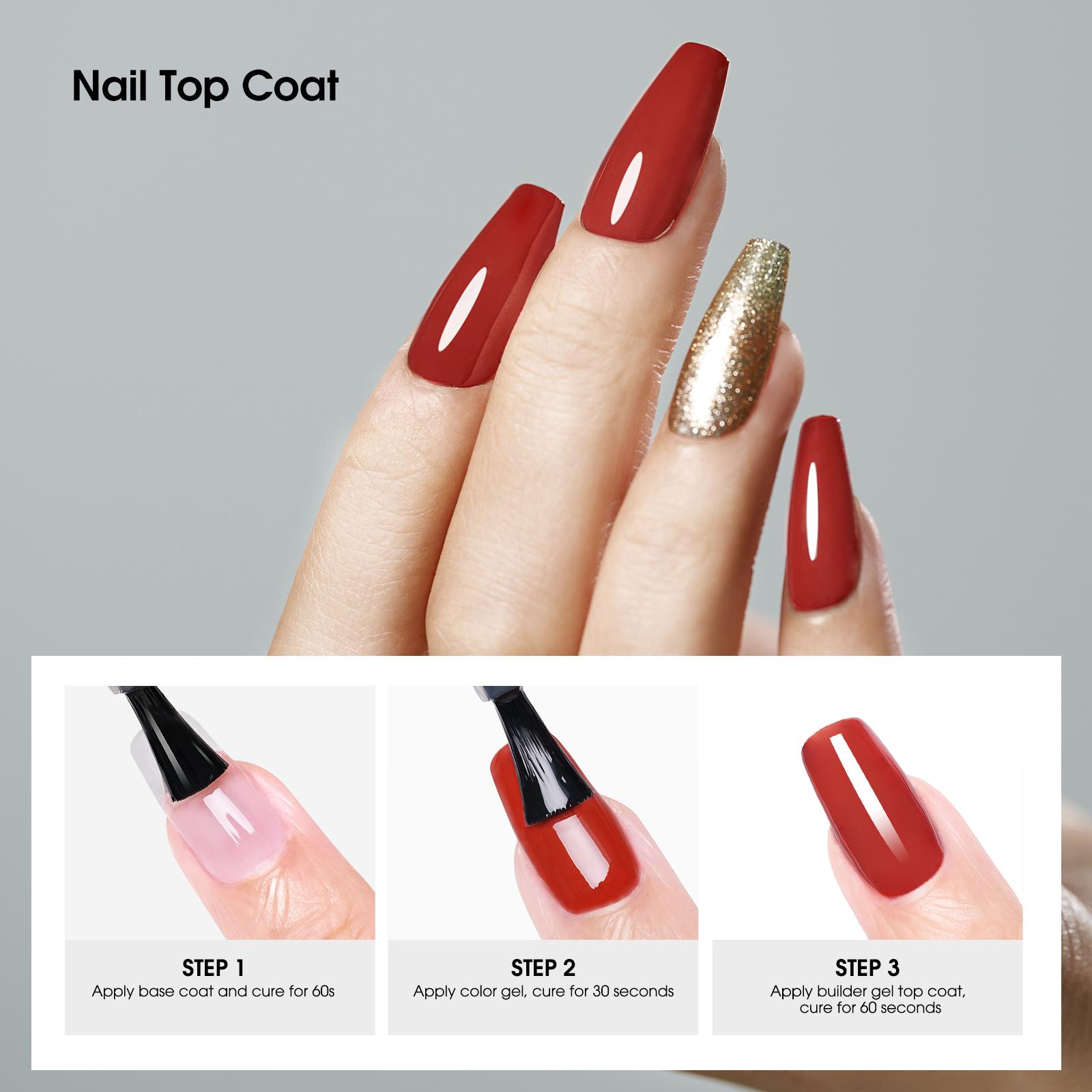 TRICOLOR FISH Nail Rhinestone Glue Gel with Brush Pen Set, 35G Top Coat Clear Nail Gem Glue Wipe-Off Super Strong Adhesive Nail Art Glue Gel for Nail Decorations 3D Stones Charms Flowers, Nail Lamp Neede