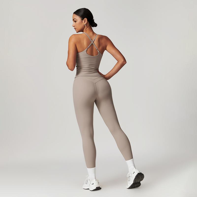MASKERT Women's Two Piece Set Sports Tank Top & High Stretch Tight Leggings Tummy Control Workout Daily Wear Running Outfits MASKERT Women's Two Piece Set Sports Tank Top & High Stretch Tight Leggings Tummy Control Workout Daily Wear Running Outfits