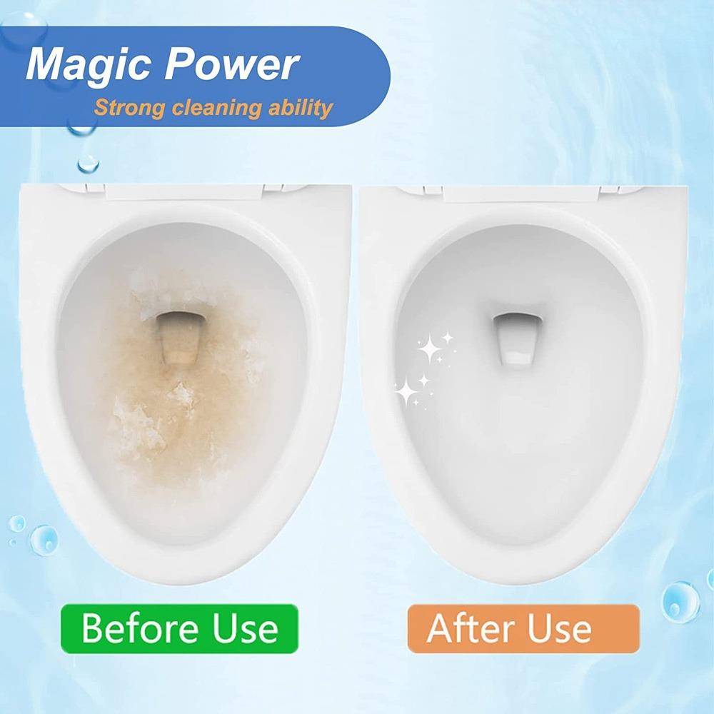 Powerful Descaling Scrub Brush with Handle - Hard Water Stain & Rust Remover for Toilet, Bathtub, Kitchen Sink, Pool Tiles, Shower, Metal Faucets & Bathroom Surfaces. Multi-Surface Deep Cleaning Tool.