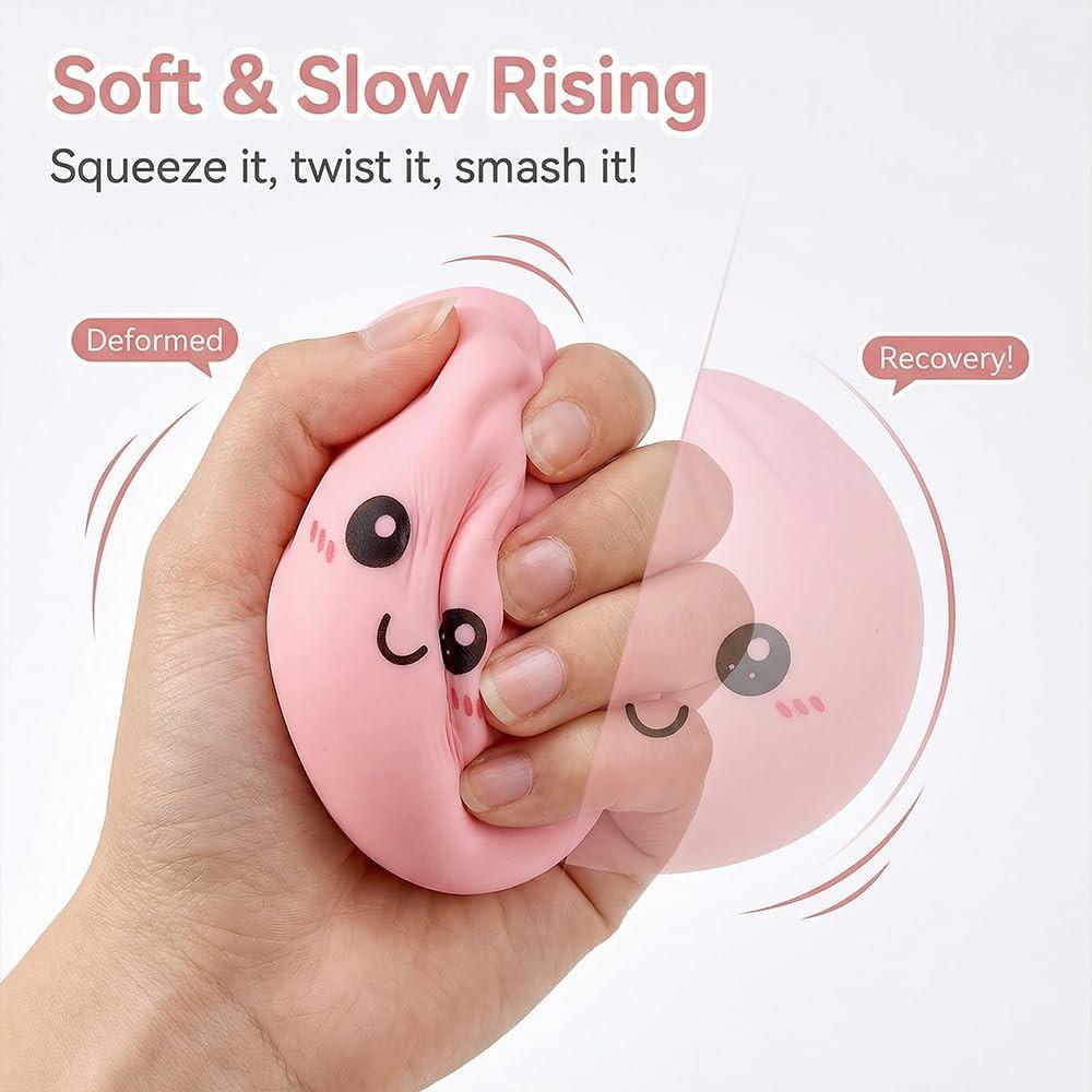 Dumpling Squishy Stress Reliever for Adults, Soft Slow Rising Squeeze Ball, Sensory Anxiety Relief Tool, Cute Desk Decor for Office & Home Relaxation