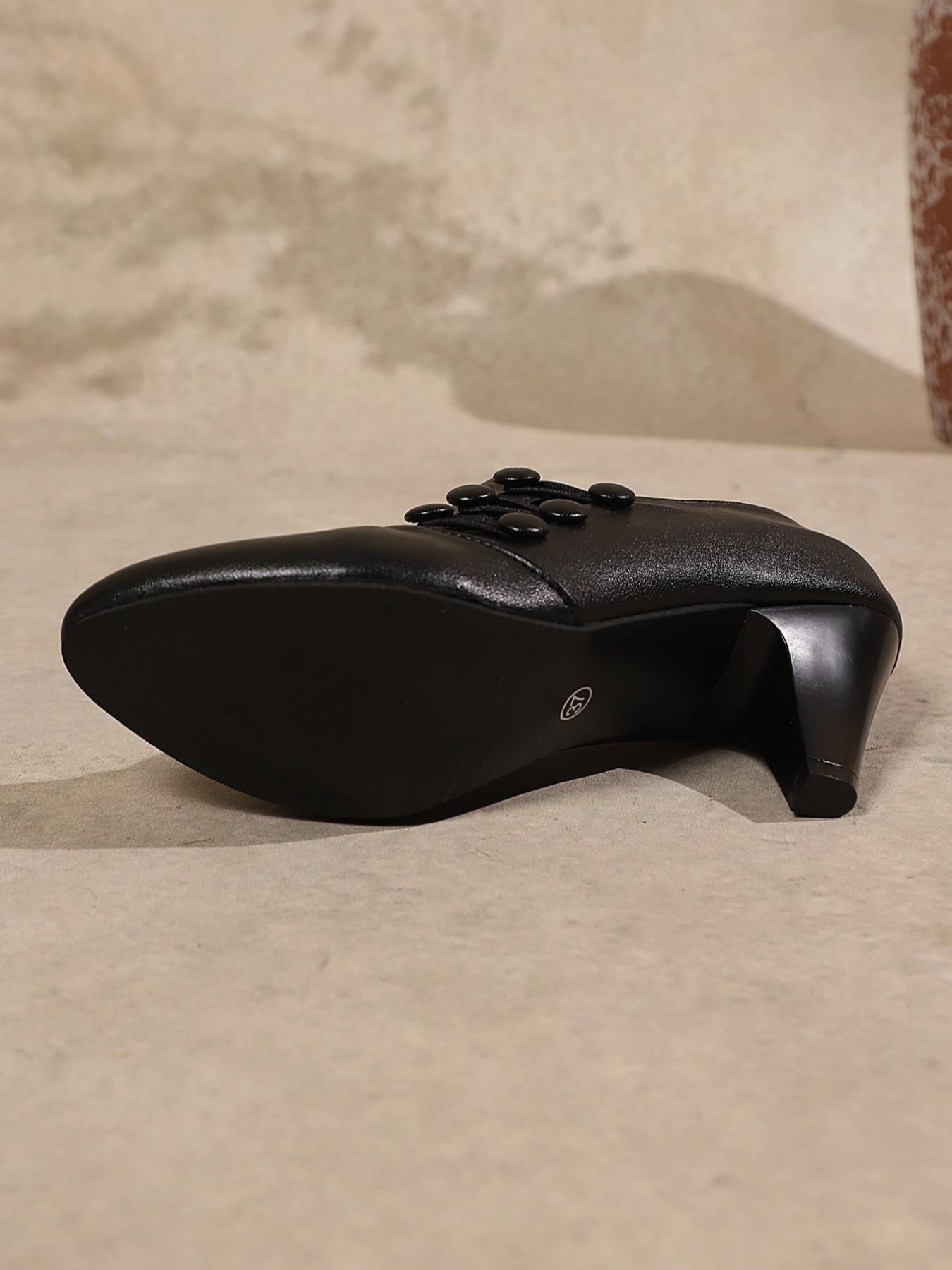 Women's Short Boots, Chunky Heel Design, Thick Heeled Boots, Fashionable Comfort Shoes, Perfect Casual Match, Durable Structure, Stylish and Comfortable