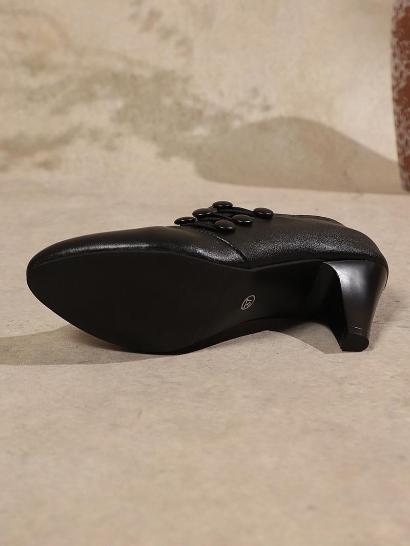 Women's Short Boots, Chunky Heel Design, Thick Heeled Boots, Fashionable Comfort Shoes, Perfect Casual Match, Durable Structure, Stylish and Comfortable