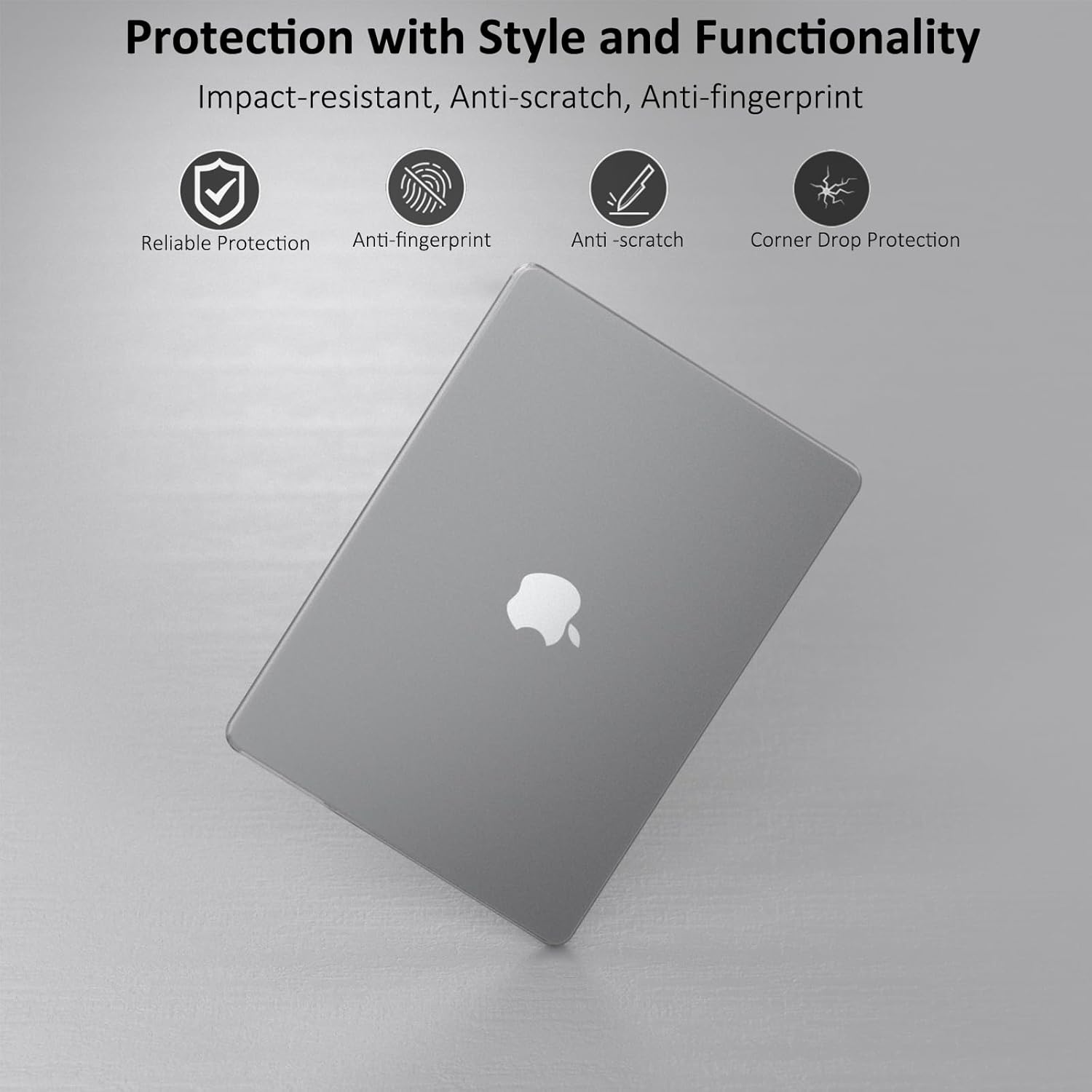 Transparent Matte Shell Case for Macbook Air 13-Inch M4 2022, Clear Hard Shell Protector, Ultra-Thin Fashion Design, School Office Travel