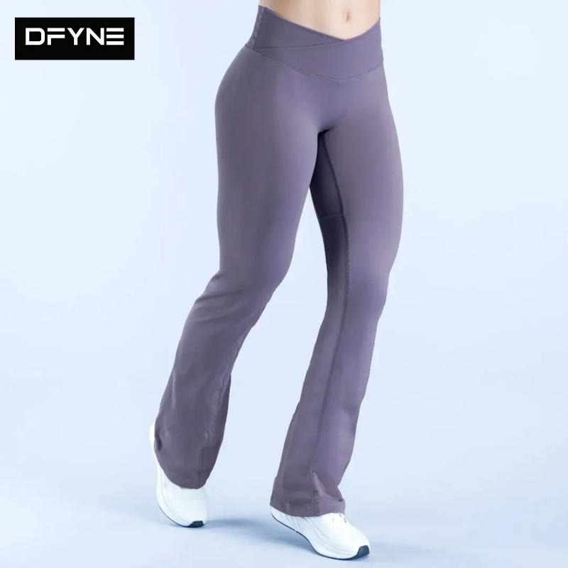 2026 DFYNE Vision Flares Women’s Workout Pants| Regular Length Flare Leg Yoga Pants| Full Logo Activewear